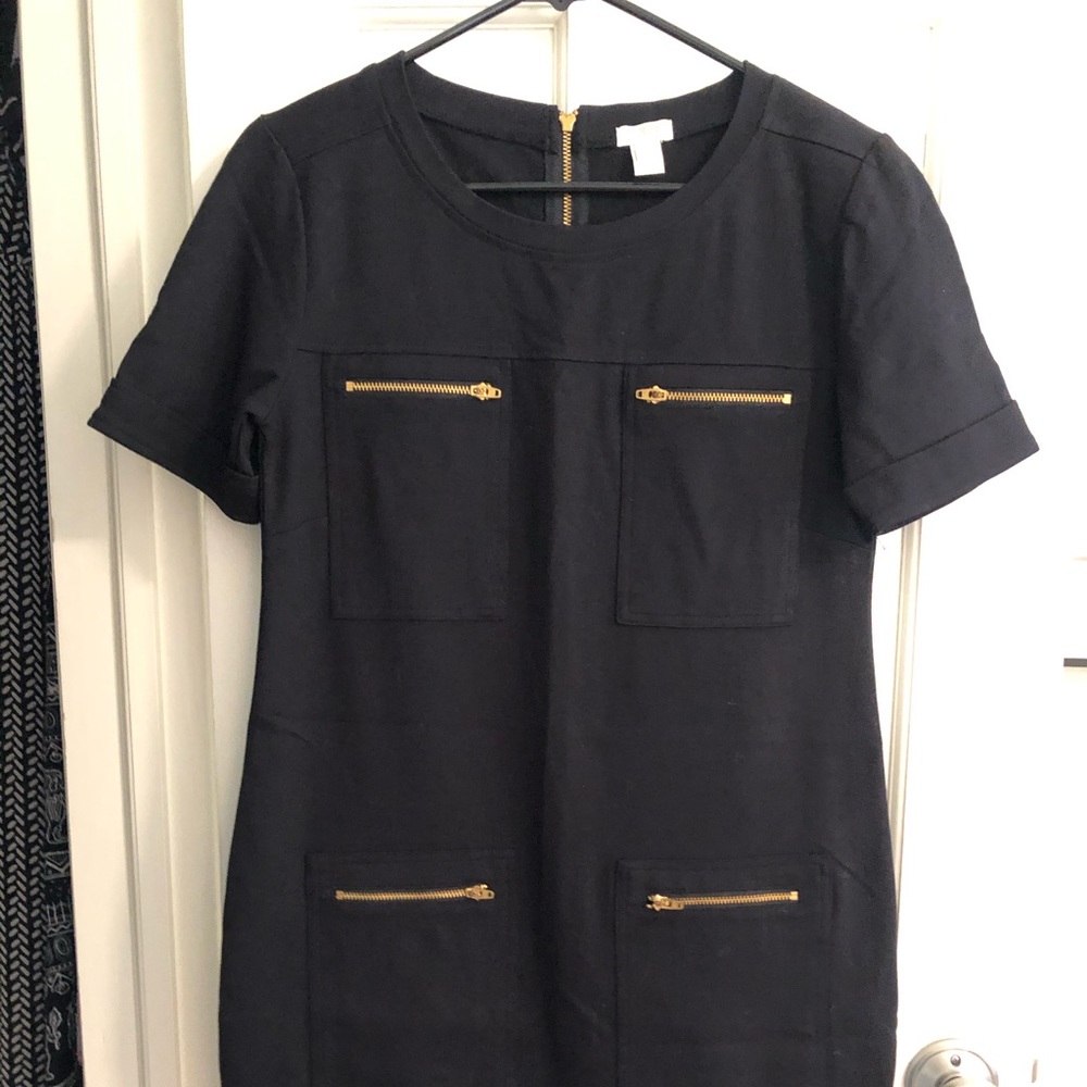 J. Crew shift/tunic dress with gold zippers